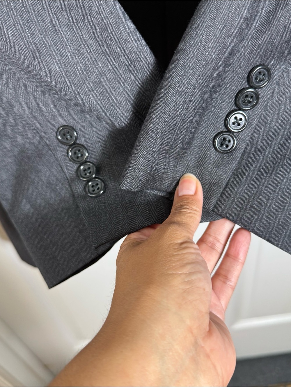 Jos A Bank 100% Wool Blazer Sport Coat Gray Tailored Jacket 43R - Picture 7 of 9